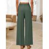 imageANRABESS Womens Wide Leg Linen Pants Summer Boho Casual Elastic Waist Long Lounge Travel Pants Trousers with PocketsArmy Green