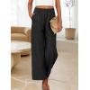 imageANRABESS Womens Wide Leg Linen Pants Summer Boho Casual Elastic Waist Long Lounge Travel Pants Trousers with PocketsBlack