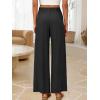 imageANRABESS Womens Wide Leg Linen Pants Summer Boho Casual Elastic Waist Long Lounge Travel Pants Trousers with PocketsBlack