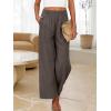 imageANRABESS Womens Wide Leg Linen Pants Summer Boho Casual Elastic Waist Long Lounge Travel Pants Trousers with PocketsCoffee
