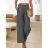 imageANRABESS Womens Wide Leg Linen Pants Summer Boho Casual Elastic Waist Long Lounge Travel Pants Trousers with PocketsDark Grey