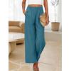 imageANRABESS Womens Wide Leg Linen Pants Summer Boho Casual Elastic Waist Long Lounge Travel Pants Trousers with PocketsLake Blue