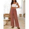imageANRABESS Womens Wide Leg Linen Pants Summer Boho Casual Elastic Waist Long Lounge Travel Pants Trousers with PocketsRust Red