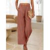 imageANRABESS Womens Wide Leg Linen Pants Summer Boho Casual Elastic Waist Long Lounge Travel Pants Trousers with PocketsRust Red