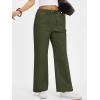 imageANRABESS Womens Wide Leg Palazzo Pants Summer Elastic Waist Loose Casual Lounge Travel Pants Spring Trousers with PocketsArmy Green