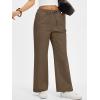 imageANRABESS Womens Wide Leg Palazzo Pants Summer Elastic Waist Loose Casual Lounge Travel Pants Spring Trousers with PocketsChestnut Brown