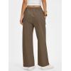 imageANRABESS Womens Wide Leg Palazzo Pants Summer Elastic Waist Loose Casual Lounge Travel Pants Spring Trousers with PocketsChestnut Brown