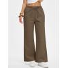 imageANRABESS Womens Wide Leg Palazzo Pants Summer Elastic Waist Loose Casual Lounge Travel Pants Spring Trousers with PocketsChestnut Brown