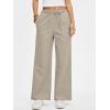 imageANRABESS Womens Wide Leg Palazzo Pants Summer Elastic Waist Loose Casual Lounge Travel Pants Spring Trousers with PocketsKhaki