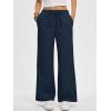 imageANRABESS Womens Wide Leg Palazzo Pants Summer Elastic Waist Loose Casual Lounge Travel Pants Spring Trousers with PocketsNavy Blue