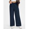 imageANRABESS Womens Wide Leg Palazzo Pants Summer Elastic Waist Loose Casual Lounge Travel Pants Spring Trousers with PocketsNavy Blue