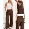 imageANRABESS Womens Wide Leg Scrub Cargo Pants High Waisted Lightweight Casual Relaxed Fit Pants 2026 Vacation Y2K Streetwear Coffee Large