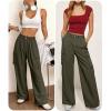 imageANRABESS Womens Wide Leg Scrub Cargo Pants High Waisted Lightweight Casual Relaxed Fit Pants 2026 Vacation Y2K StreetwearArmy Green