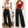 imageANRABESS Womens Wide Leg Scrub Cargo Pants High Waisted Lightweight Casual Relaxed Fit Pants 2026 Vacation Y2K StreetwearBlack