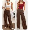 imageANRABESS Womens Wide Leg Scrub Cargo Pants High Waisted Lightweight Casual Relaxed Fit Pants 2026 Vacation Y2K StreetwearCoffee