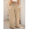 imageANRABESS Womens Wide Leg Scrub Cargo Pants High Waisted Lightweight Casual Relaxed Fit Pants 2026 Vacation Y2K StreetwearLight Khaki