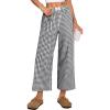 imageANRABESS Women Striped Gingham Palazzo Cropped Pants Wide Leg Pajama Lounge Pants Plaid PJ Bottoms Cute Trousers with PocketsBlack White Plaid