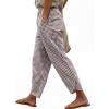 imageANRABESS Womens Striped Gingham Pants Summer Lounge Cute PJ Bottom Plaid Pants Casual Wide Leg Beach Trouser with PocketsBrown White Plaid