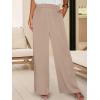 imageANRABESS 2 Piece Sets for Women Lounge Outfits Summer V Neck Cap Sleeve Top Wide Leg Pants Vacation Beach Travel SetApricot