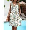 imageANRABESS Dresses for Women Beach Vacation Clothes V Neck Sleeveless Loose Flowy ALine Dress Summer Casual Short SundressWhite Colorful Leaf