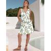 imageANRABESS Dresses for Women Beach Vacation Clothes V Neck Sleeveless Loose Flowy ALine Dress Summer Casual Short SundressWhite Colorful Leaf