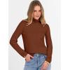 imageANRABESS Turtleneck Sweaters for Women 2025 Fall Long Sleeve Dressy Casual Slim Soft Fitted Basic Pullover TopsAuburn