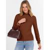imageANRABESS Turtleneck Sweaters for Women 2025 Fall Long Sleeve Dressy Casual Slim Soft Fitted Basic Pullover TopsAuburn