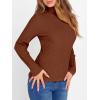 imageANRABESS Turtleneck Sweaters for Women 2025 Fall Long Sleeve Dressy Casual Slim Soft Fitted Basic Pullover TopsAuburn