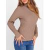 imageANRABESS Turtleneck Sweaters for Women 2025 Fall Long Sleeve Dressy Casual Slim Soft Fitted Basic Pullover TopsPeachy Khaki