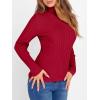 imageANRABESS Turtleneck Sweaters for Women 2025 Fall Long Sleeve Dressy Casual Slim Soft Fitted Basic Pullover TopsRed