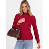imageANRABESS Turtleneck Sweaters for Women 2025 Fall Long Sleeve Dressy Casual Slim Soft Fitted Basic Pullover TopsRed