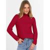 imageANRABESS Turtleneck Sweaters for Women 2025 Fall Long Sleeve Dressy Casual Slim Soft Fitted Basic Pullover TopsRed