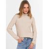 imageANRABESS Turtleneck Sweaters for Women 2025 Fall Long Sleeve Dressy Casual Slim Soft Fitted Basic Pullover TopsYellow Apricot