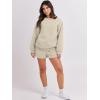 imageANRABESS Women 2 Piece Outfits Sweat Shorts Sets 2026 Oversized Casual Lounge Matching Set Sweatsuit Tracksuit Fall ClothesAlmond