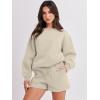 imageANRABESS Women 2 Piece Outfits Sweat Shorts Sets 2026 Oversized Casual Lounge Matching Set Sweatsuit Tracksuit Fall ClothesAlmond