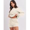 imageANRABESS Women 2 Piece Outfits Sweat Shorts Sets 2026 Oversized Casual Lounge Matching Set Sweatsuit Tracksuit Fall ClothesBeige