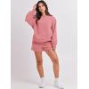 imageANRABESS Women 2 Piece Outfits Sweat Shorts Sets 2026 Oversized Casual Lounge Matching Set Sweatsuit Tracksuit Fall ClothesDark Pink