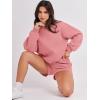 imageANRABESS Women 2 Piece Outfits Sweat Shorts Sets 2026 Oversized Casual Lounge Matching Set Sweatsuit Tracksuit Fall ClothesDark Pink