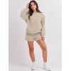 imageANRABESS Women 2 Piece Outfits Sweat Shorts Sets 2026 Oversized Casual Lounge Matching Set Sweatsuit Tracksuit Fall ClothesDeep Khaki