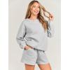 imageANRABESS Women 2 Piece Outfits Sweat Shorts Sets 2026 Oversized Casual Lounge Matching Set Sweatsuit Tracksuit Fall ClothesLight Grey