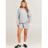 imageANRABESS Women 2 Piece Outfits Sweat Shorts Sets 2026 Oversized Casual Lounge Matching Set Sweatsuit Tracksuit Fall ClothesLight Grey