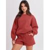 imageANRABESS Women 2 Piece Outfits Sweat Shorts Sets 2026 Oversized Casual Lounge Matching Set Sweatsuit Tracksuit Fall ClothesRust Red