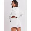imageANRABESS Women 2 Piece Outfits Sweat Shorts Sets 2026 Oversized Casual Lounge Matching Set Sweatsuit Tracksuit Fall ClothesWhite