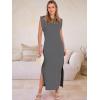 imageANRABESS Women Summer Casual Sleeveless Maxi Dress 2026 Crewneck Loose Split WrinkleFree Beach Travel Vacation Long SundressDeep Grey
