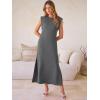 imageANRABESS Women Summer Casual Sleeveless Maxi Dress 2026 Crewneck Loose Split WrinkleFree Beach Travel Vacation Long SundressDeep Grey