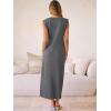 imageANRABESS Women Summer Casual Sleeveless Maxi Dress 2026 Crewneck Loose Split WrinkleFree Beach Travel Vacation Long SundressDeep Grey