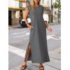 imageANRABESS Women Summer Casual Sleeveless Maxi Dress 2026 Crewneck Loose Split WrinkleFree Beach Travel Vacation Long SundressDeep Grey