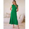 imageANRABESS Women Summer Casual Sleeveless Maxi Dress 2026 Crewneck Loose Split WrinkleFree Beach Travel Vacation Long SundressGreen
