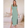 imageANRABESS Women Summer Casual Sleeveless Maxi Dress 2026 Crewneck Loose Split WrinkleFree Beach Travel Vacation Long SundressLight Green