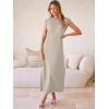 imageANRABESS Women Summer Casual Sleeveless Maxi Dress 2026 Crewneck Loose Split WrinkleFree Beach Travel Vacation Long SundressLight Khaki